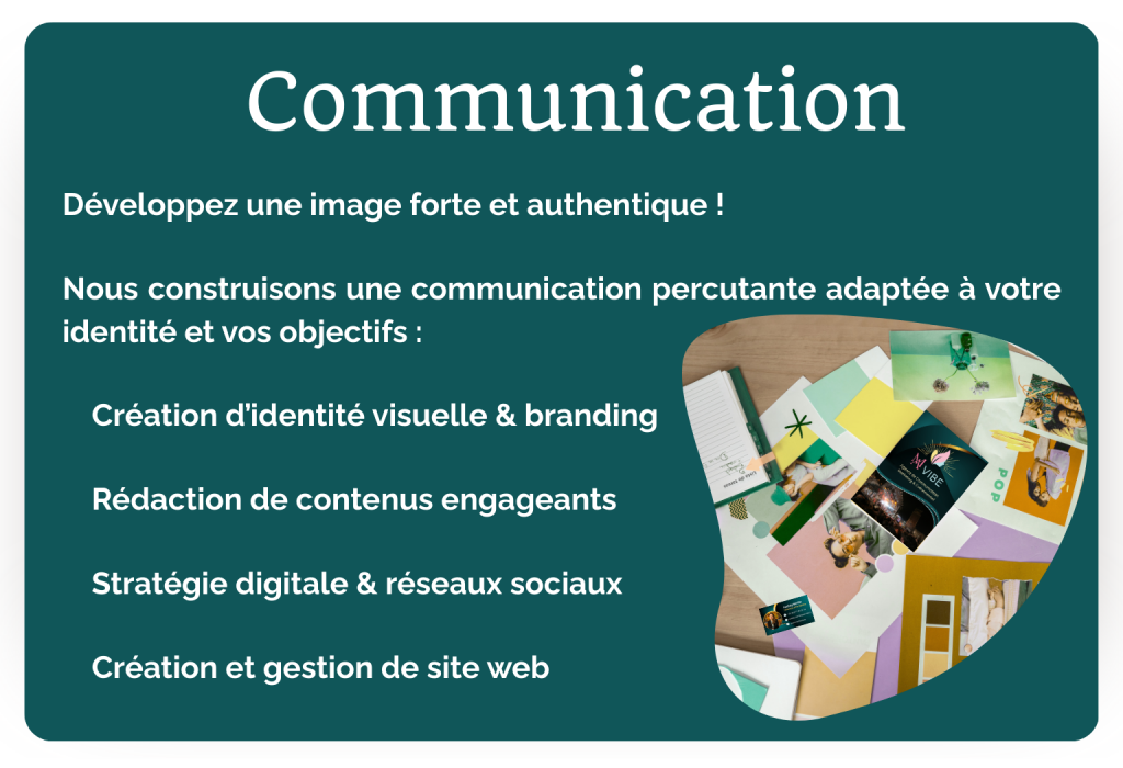 Image représentant l'expertise de Ma Vibe en communication, créant des stratégies uniques et adaptées aux besoins des clients.
