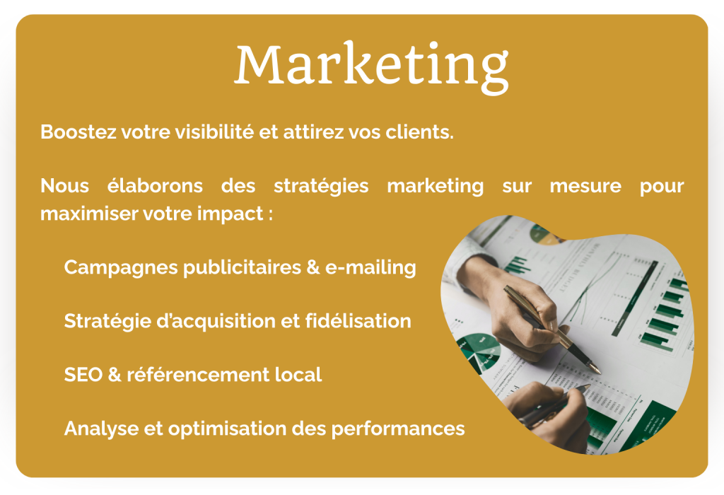 Exemples de projets de marketing montrant l'expertise de Ma Vibe dans l'élaboration de stratégies de marketing sur-mesure et impactantes.