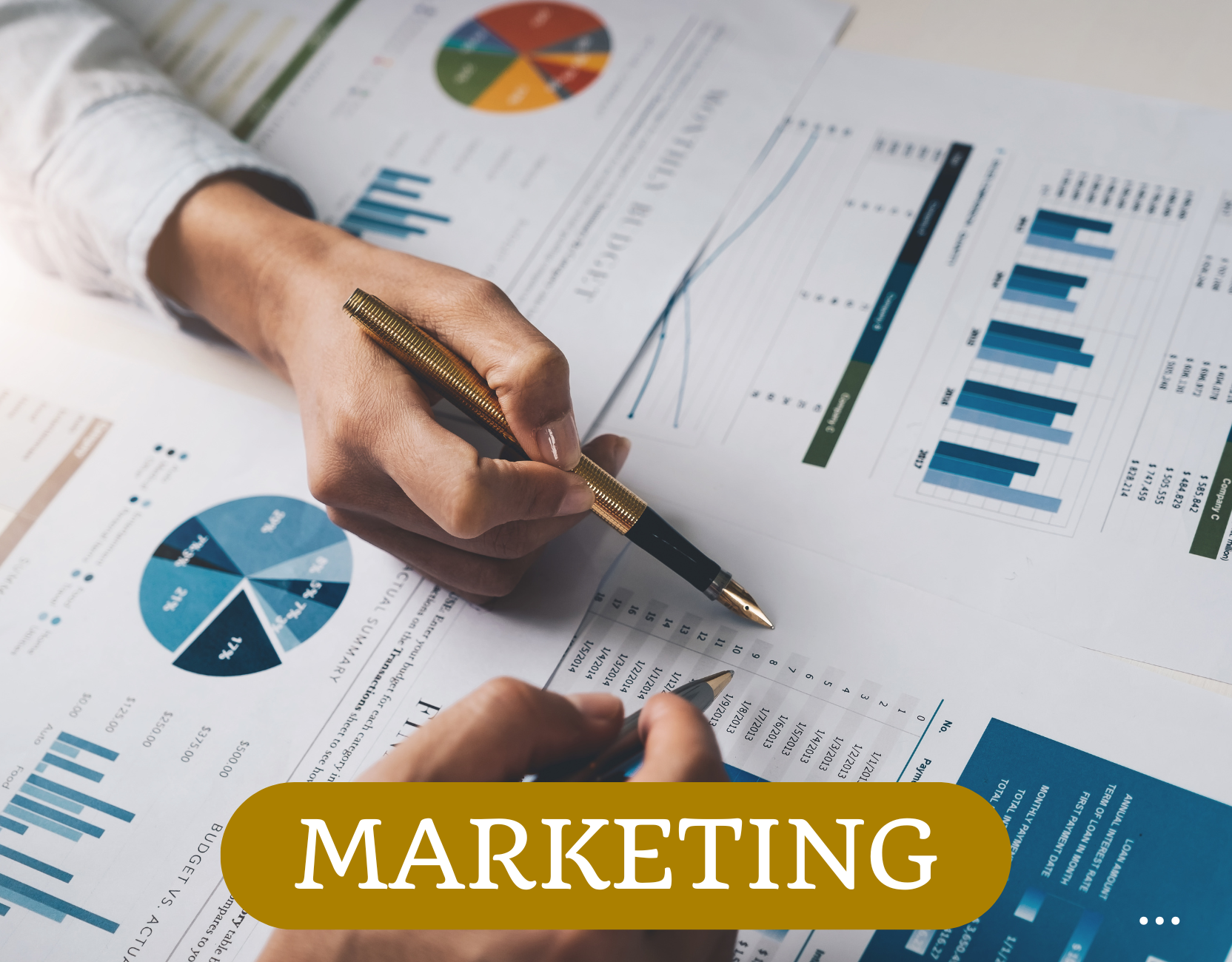 Visuel représentant les services de marketing proposés par Ma Vibe : stratégie digitale, création de contenu, gestion des réseaux sociaux et plus.
