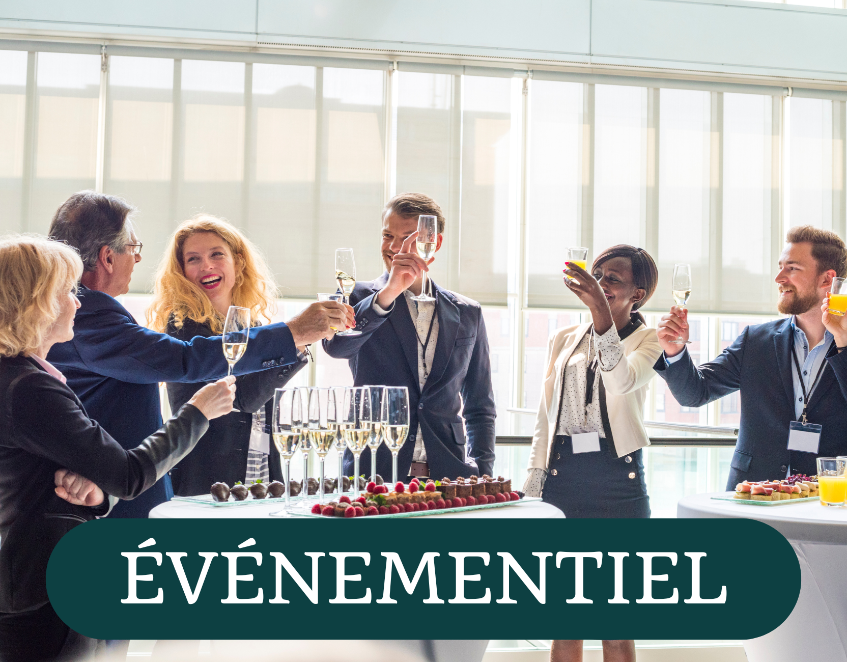 Visuel montrant la planification et la gestion d'événements personnalisés par Ma Vibe : séminaires, lancements de produits et plus.