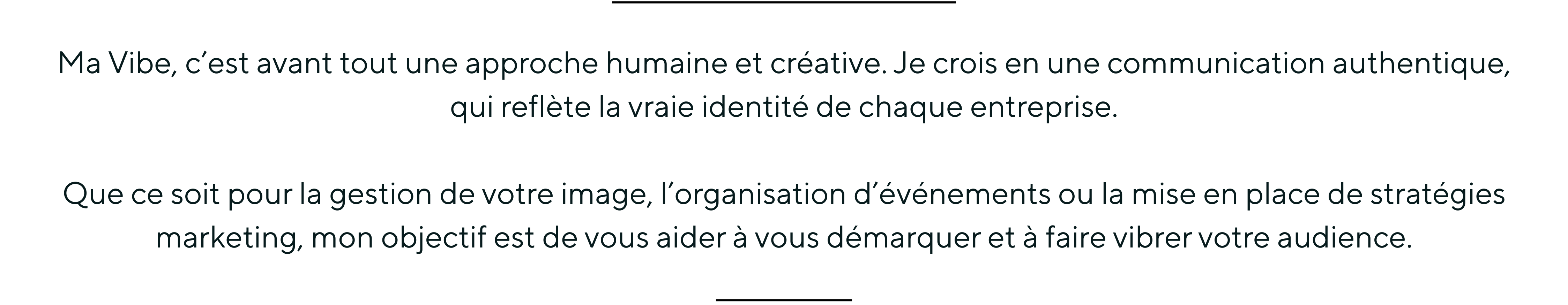 Image représentant la vision de Ma Vibe, agence spécialisée en communication, marketing et événementiel, axée sur des solutions créatives et sur-mesure.